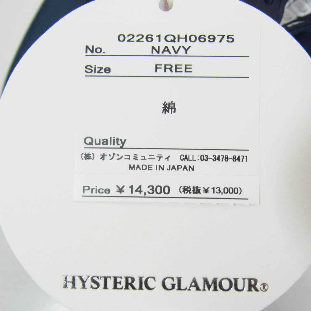 HYSTERIC GLAMOUR ヒステリックグラマー 02261QH06 HYS GUITAR GIRL刺繍 キャップ ネイビー系 FREE【新古品】【未使用】【中古】