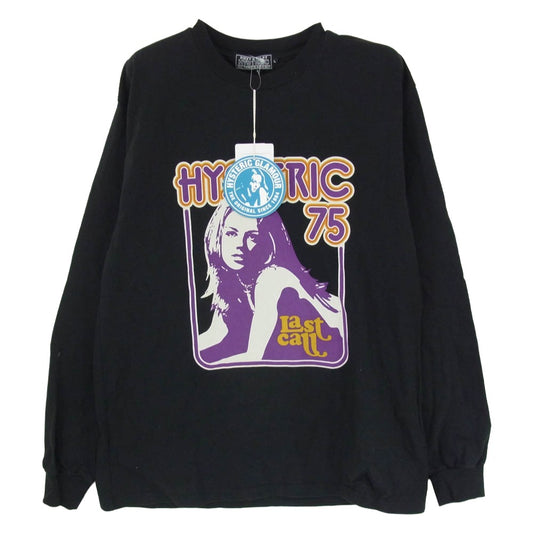 HYSTERIC GLAMOUR ヒステリックグラマー 25AW 02253CL13 LAST CALL 75 長袖 Tシャツ ブラック系 L【美品】【中古】