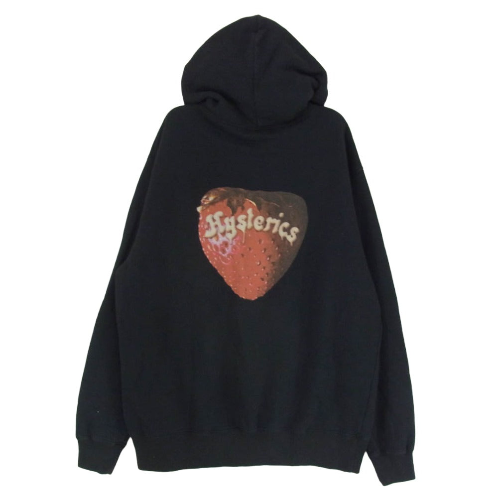 HYSTERIC GLAMOUR ヒステリックグラマー 25AW 02253CF12 SKULL BERRY スカル プルオーバー フーディー パーカー ブラック系 L【美品】【中古】