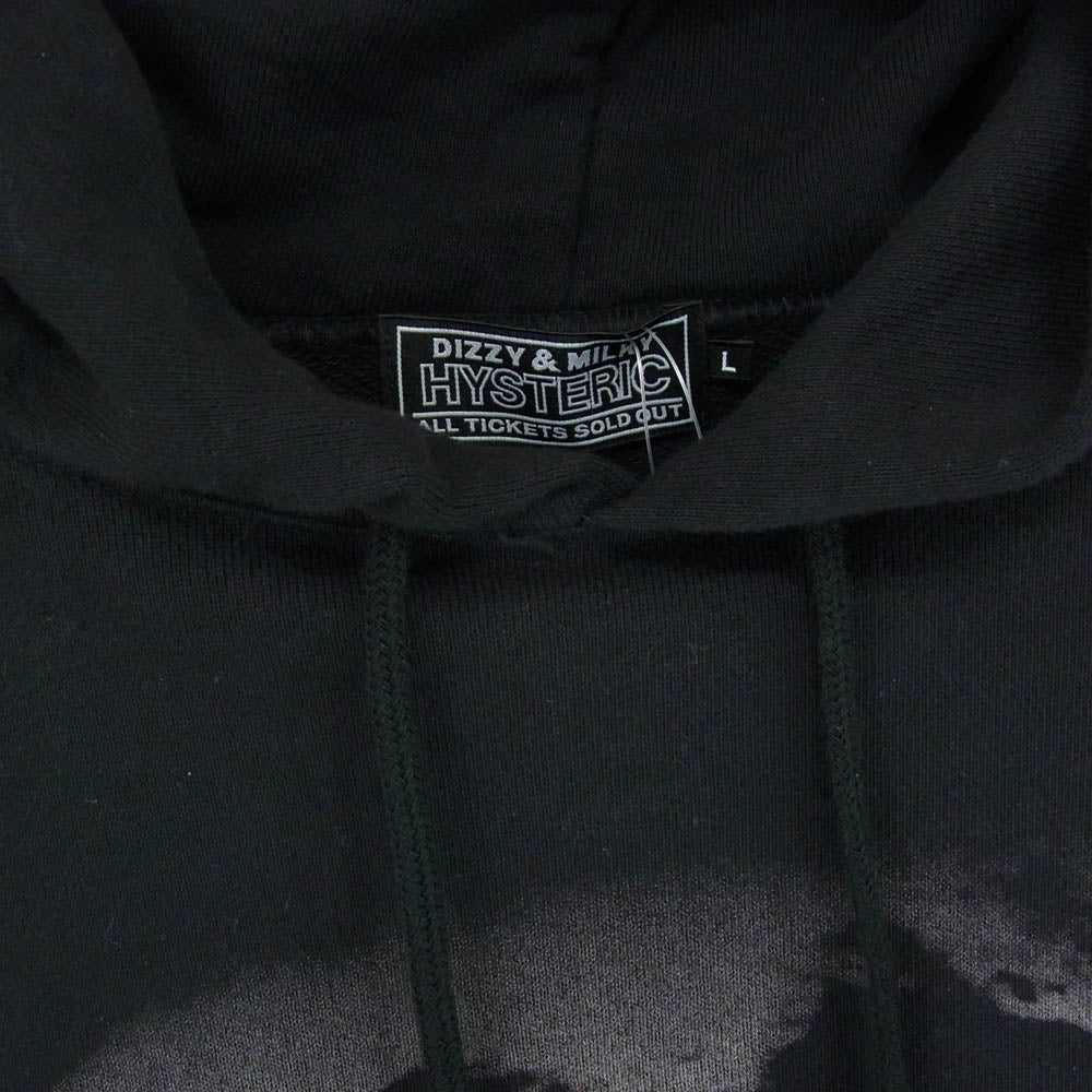 HYSTERIC GLAMOUR ヒステリックグラマー 25AW 02253CF12 SKULL BERRY スカル プルオーバー フーディー パーカー ブラック系 L【美品】【中古】