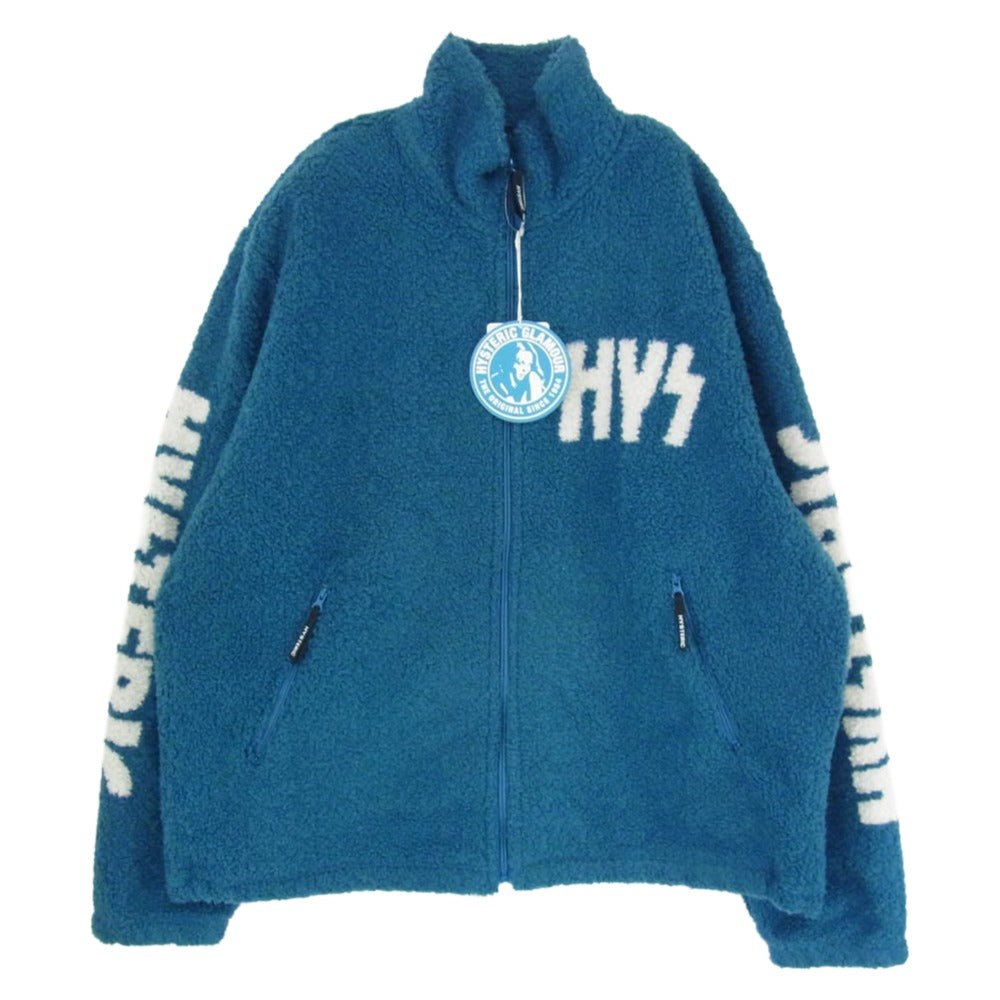 HYSTERIC GLAMOUR ヒステリックグラマー 25AW 02253CJ03 AMPLIFIED ジャカード ボア ジャンパー ジャケット ブルー系 L L【美品】【中古】