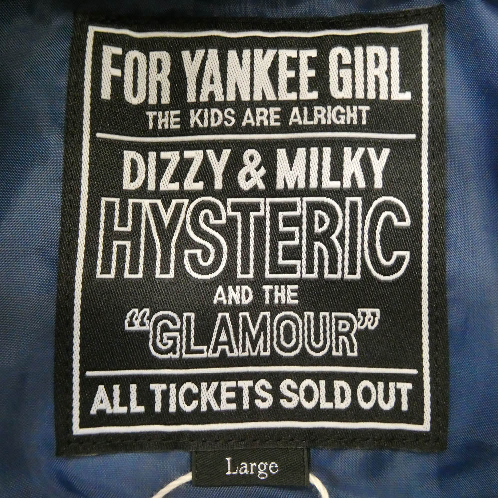 HYSTERIC GLAMOUR ヒステリックグラマー 25AW 02253AB04 SPEAK NO EVIL ワッペン スタジャン ジャケット ネイビー系 L【新古品】【未使用】【中古】