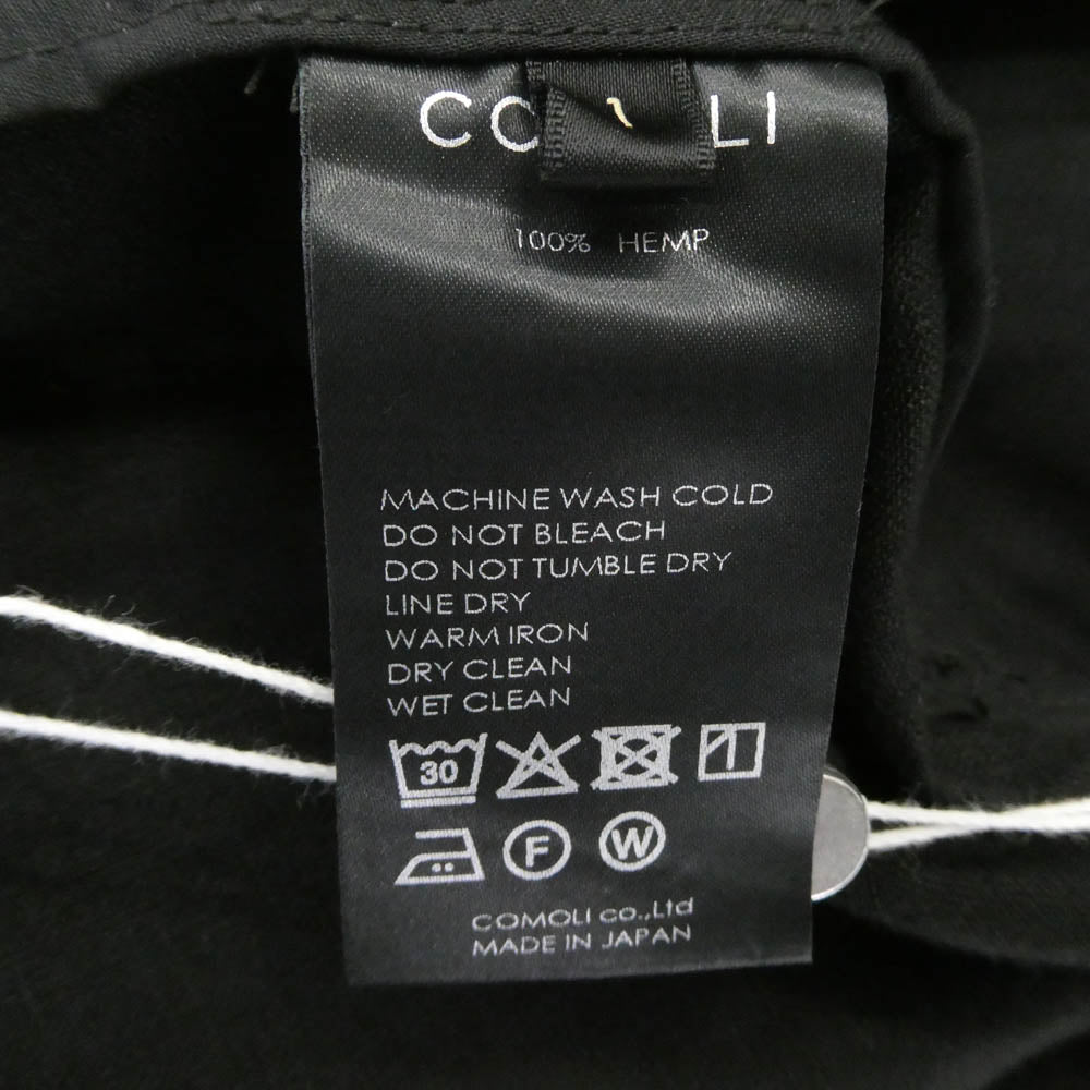 COMOLI コモリ 25SS B01-03008 カナパ ドローストリング パンツ ブラック系 1【新古品】【未使用】【中古】