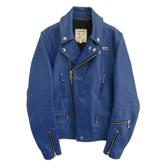 Lewis Leathers ルイスレザー 402 LIGHTNING ホースハイド ライトニング ダブル ライダース ブルー ブルー系 36【中古】