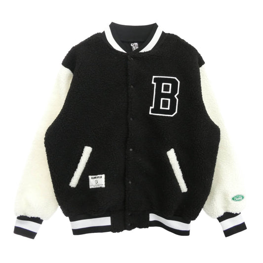 Billionaire Boys Club ビリオネアボーイズクラブ BBCJP245X001 x MANASTASH BOA VARSITY JACKET マナスタッシュ ボア フリース スタジャン ジャケット ブラック系 M【中古】