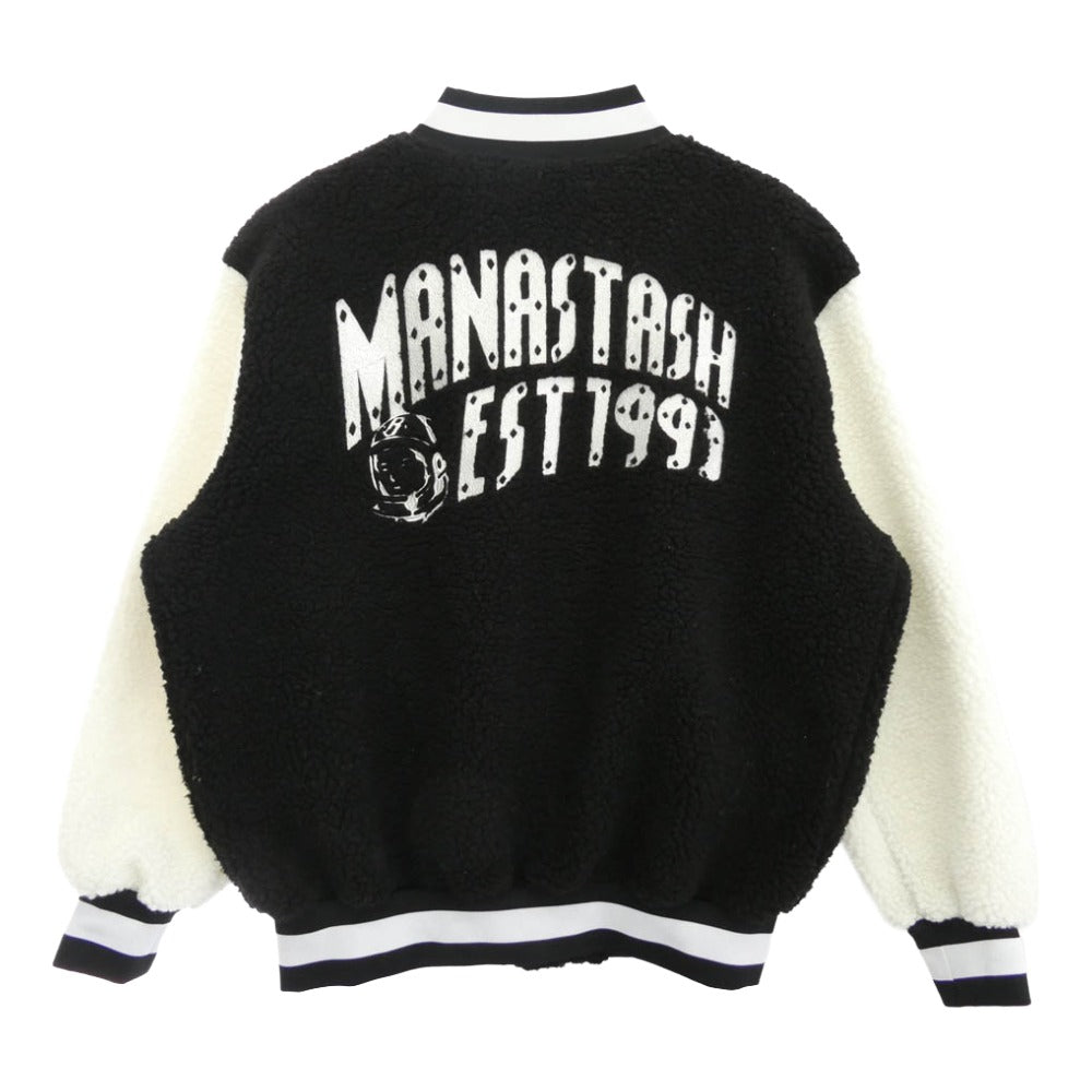 Billionaire Boys Club ビリオネアボーイズクラブ BBCJP245X001 x MANASTASH BOA VARSITY JACKET マナスタッシュ ボア  フリース スタジャン ジャケット ブラック系【中古】 Billionaire Boys Club ビリオネアボーイズクラブ BBCJP245X001 x