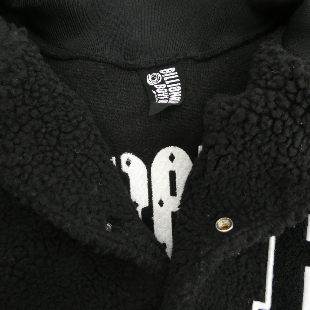 Billionaire Boys Club ビリオネアボーイズクラブ BBCJP245X001 x MANASTASH BOA VARSITY JACKET マナスタッシュ ボア フリース スタジャン ジャケット ブラック系 M【中古】