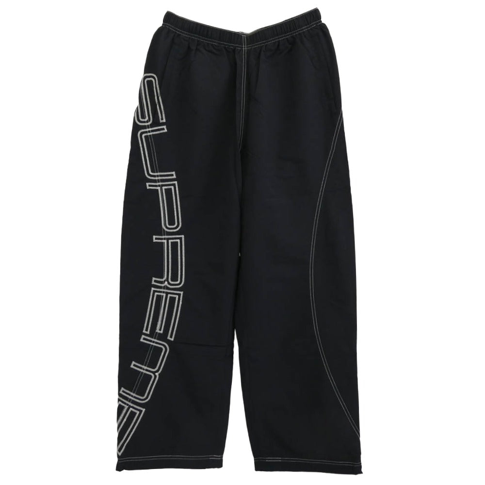 Supreme シュプリーム 25SS Spellout Embroidered Track Pant スペルアウト エンブロイダリー トラック パンツ ブラック系 M【極上美品】【中古】