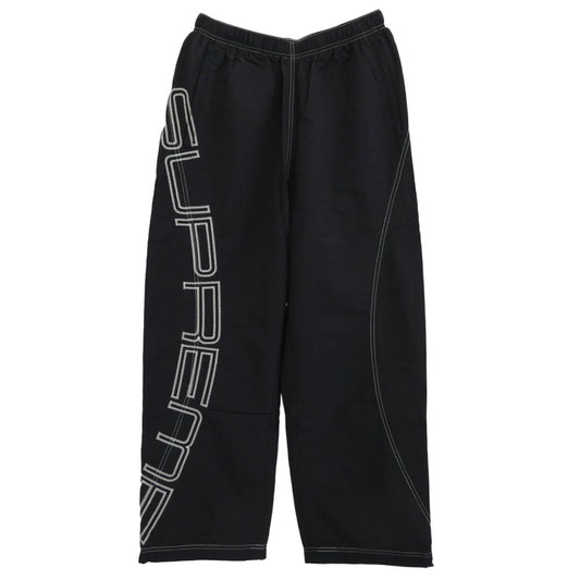 Supreme シュプリーム 25SS Spellout Embroidered Track Pant スペルアウト エンブロイダリー トラック パンツ ブラック系 M【極上美品】【中古】