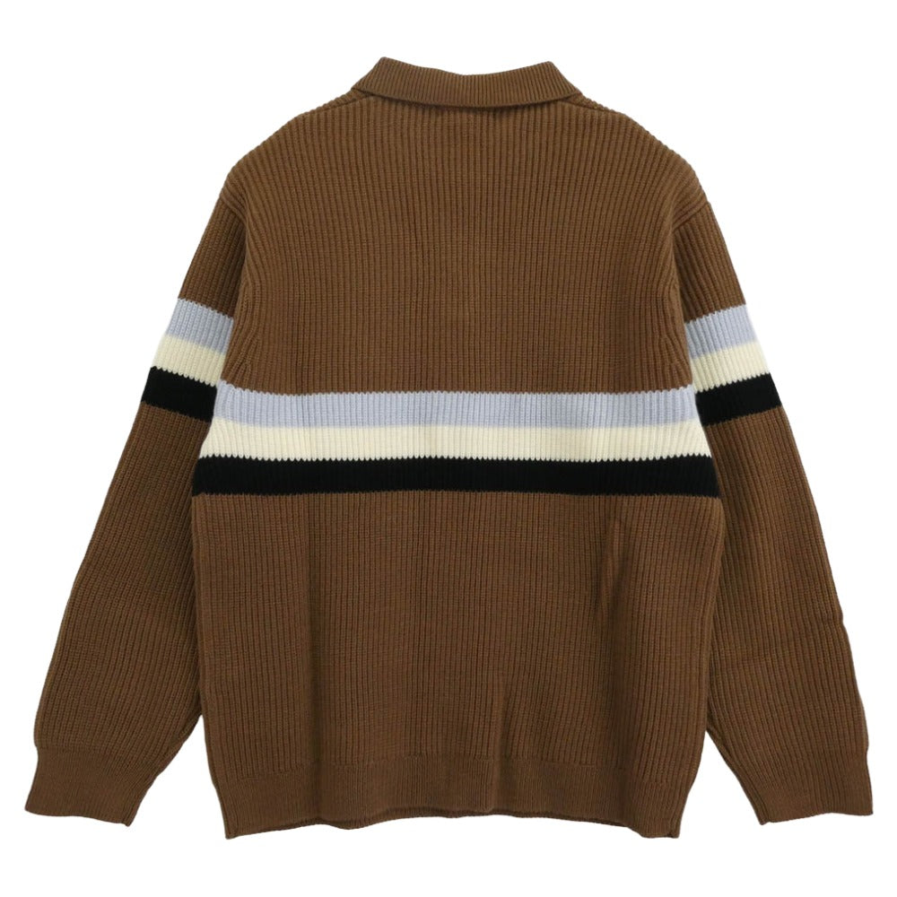 Supreme シュプリーム 23AW Small Box Polo Sweater スモール ボックス ポロ セーター ニット ブラウン系 L【極上美品】【中古】