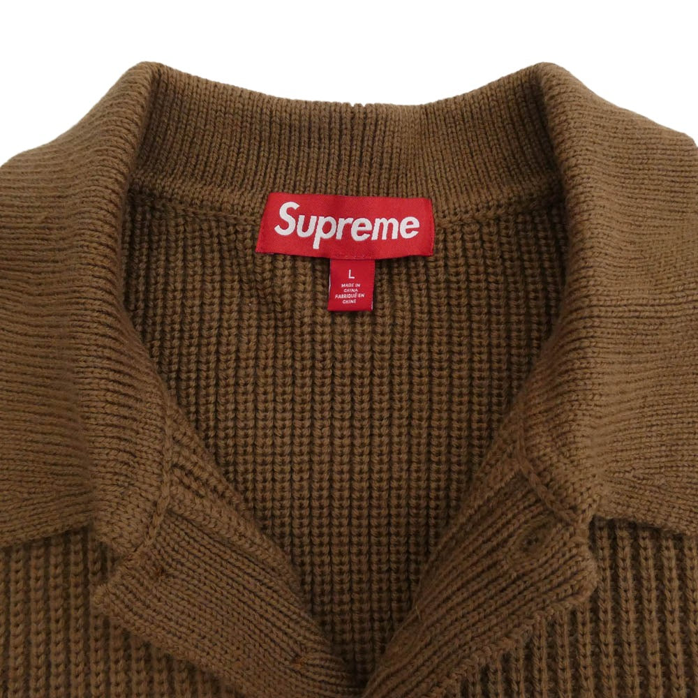 Supreme シュプリーム 23AW Small Box Polo Sweater スモール ボックス ポロ セーター ニット ブラウン系 L【極上美品】【中古】