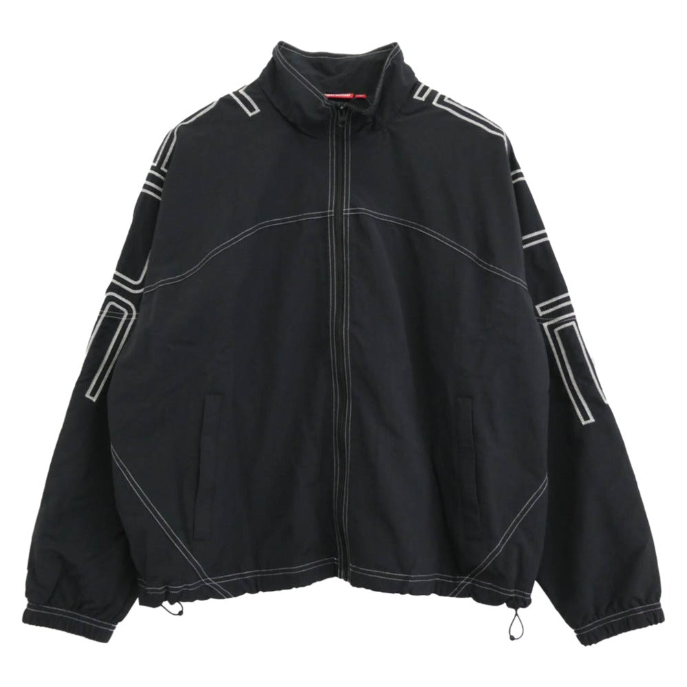 Supreme シュプリーム 25SS Spellout Embroidered Track Jacket スペルアウト エンブロイダリー トラック ジャケット ブラック系 L【極上美品】【中古】