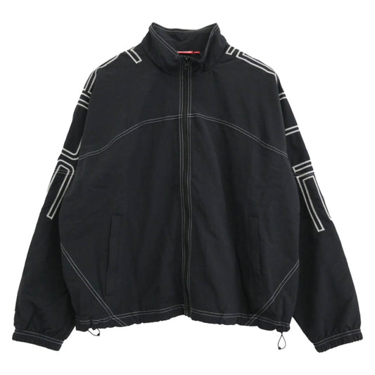 Supreme シュプリーム 25SS Spellout Embroidered Track Jacket スペルアウト エンブロイダリー トラック ジャケット ブラック系 L【極上美品】【中古】