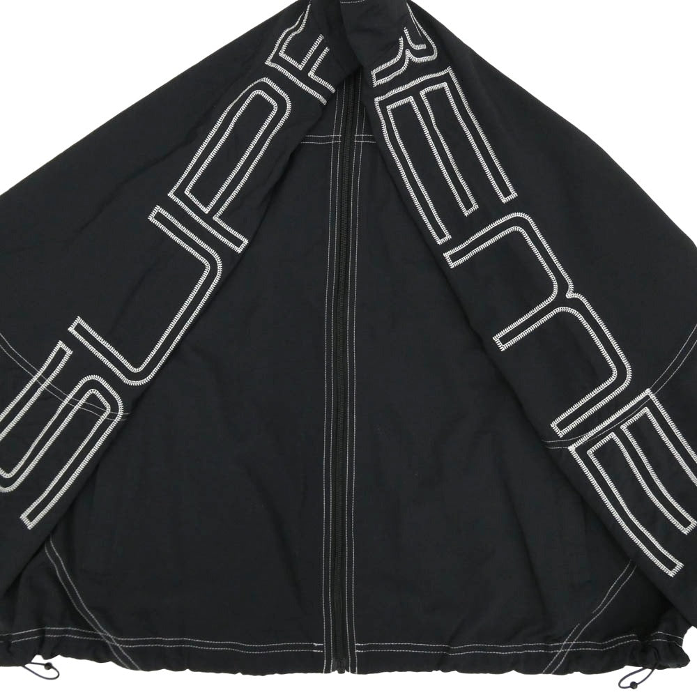 Supreme シュプリーム 25SS Spellout Embroidered Track Jacket スペルアウト エンブロイダリー トラック ジャケット ブラック系 L【極上美品】【中古】