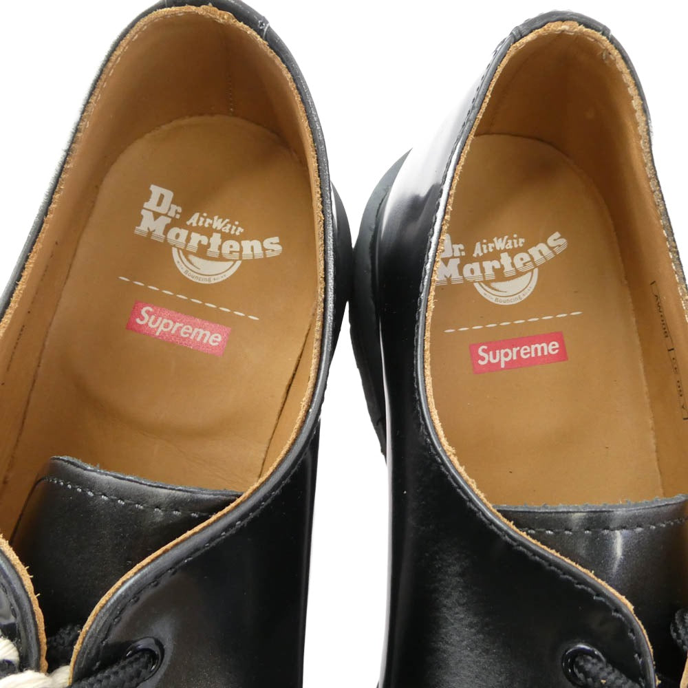 Supreme シュプリーム 24SS 32126040 × Dr.Martens 1461 3 Eye Shoe ドクターマーチン 3アイ レザー シューズ ブラック系 UK10【極上美品】【中古】