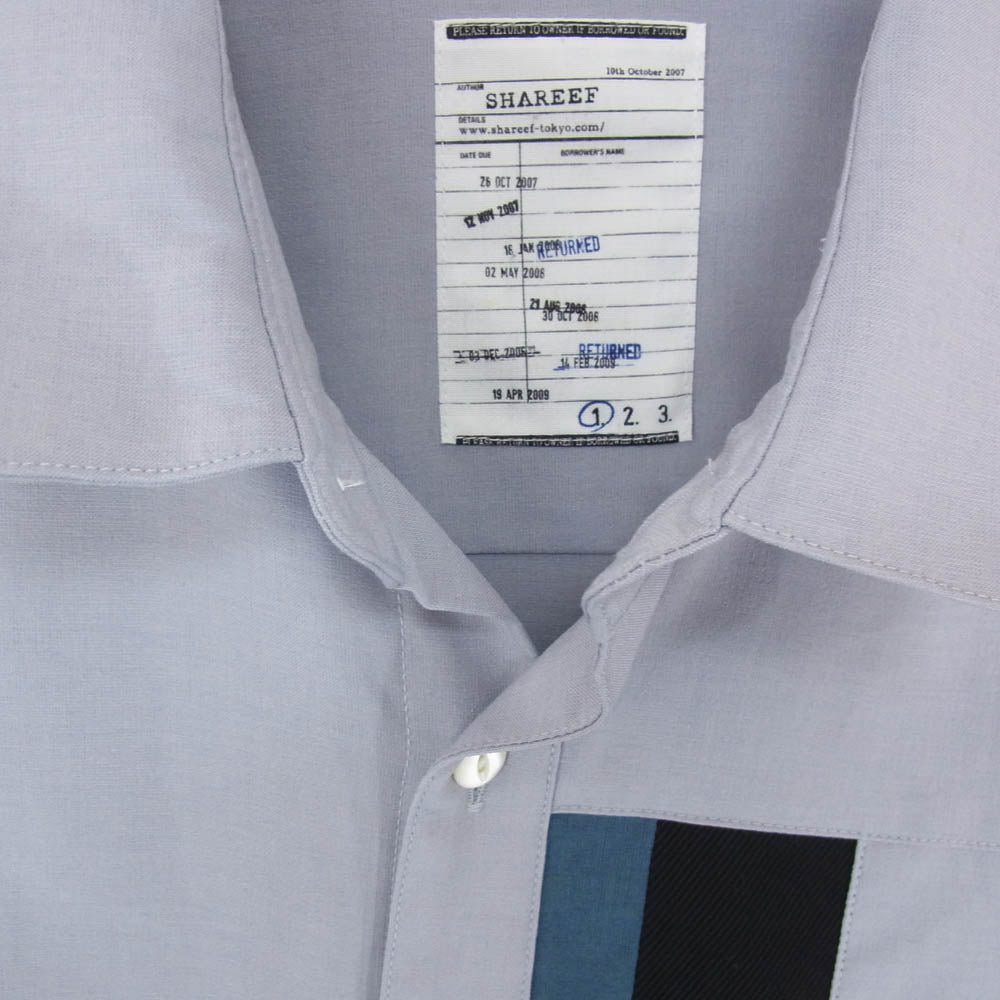 SHAREEF シャリーフ 21533002 SWITCHING S/S SHIRTS スイッチング ショートスリーブ 切替 半袖シャツ グレー系 1【中古】