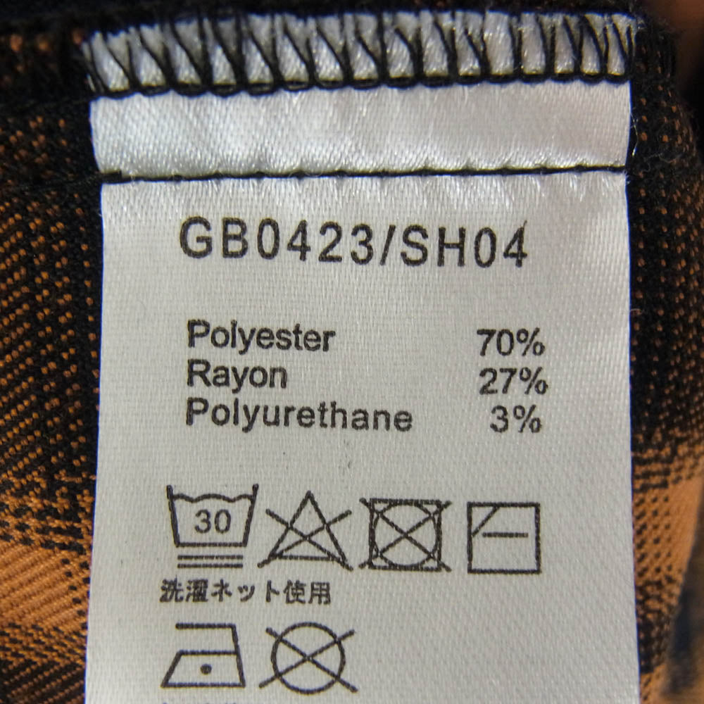 glamb グラム GB0423/SH04 4XL Check SH フォーエックスエル チェック 長袖 シャツ オレンジ系 M【中古】