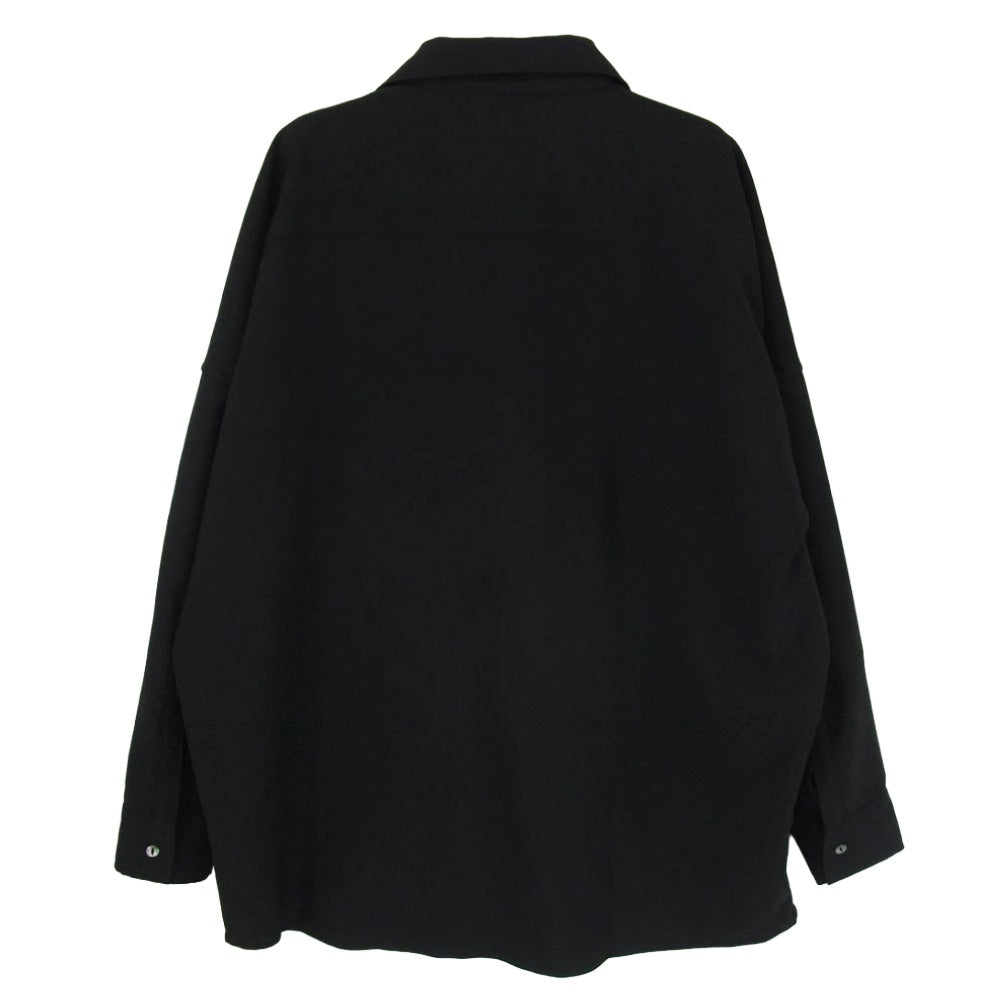 SHAREEF シャリーフ 19313020 fragileness BIG SHIRTS フラジリティ 刺繍 ビッグ 長袖シャツ ブラック系 1【中古】