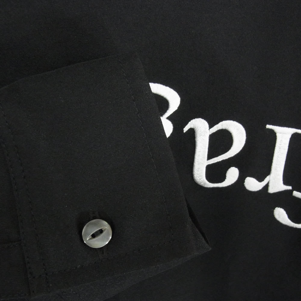 SHAREEF シャリーフ 19313020 fragileness BIG SHIRTS フラジリティ 刺繍 ビッグ 長袖シャツ ブラック系 1【中古】