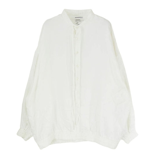 SHAREEF シャリーフ 23313028 SHADOW JQ L/S SMOCK ジャガード ロゴ 総柄 スモック 長袖シャツ ホワイト系 1【中古】