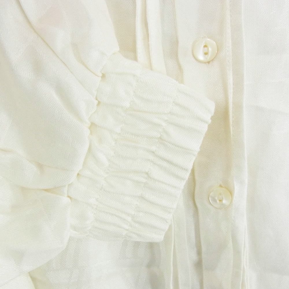 SHAREEF シャリーフ 23313028 SHADOW JQ L/S SMOCK ジャガード ロゴ 総柄 スモック 長袖シャツ ホワイト系 1【中古】