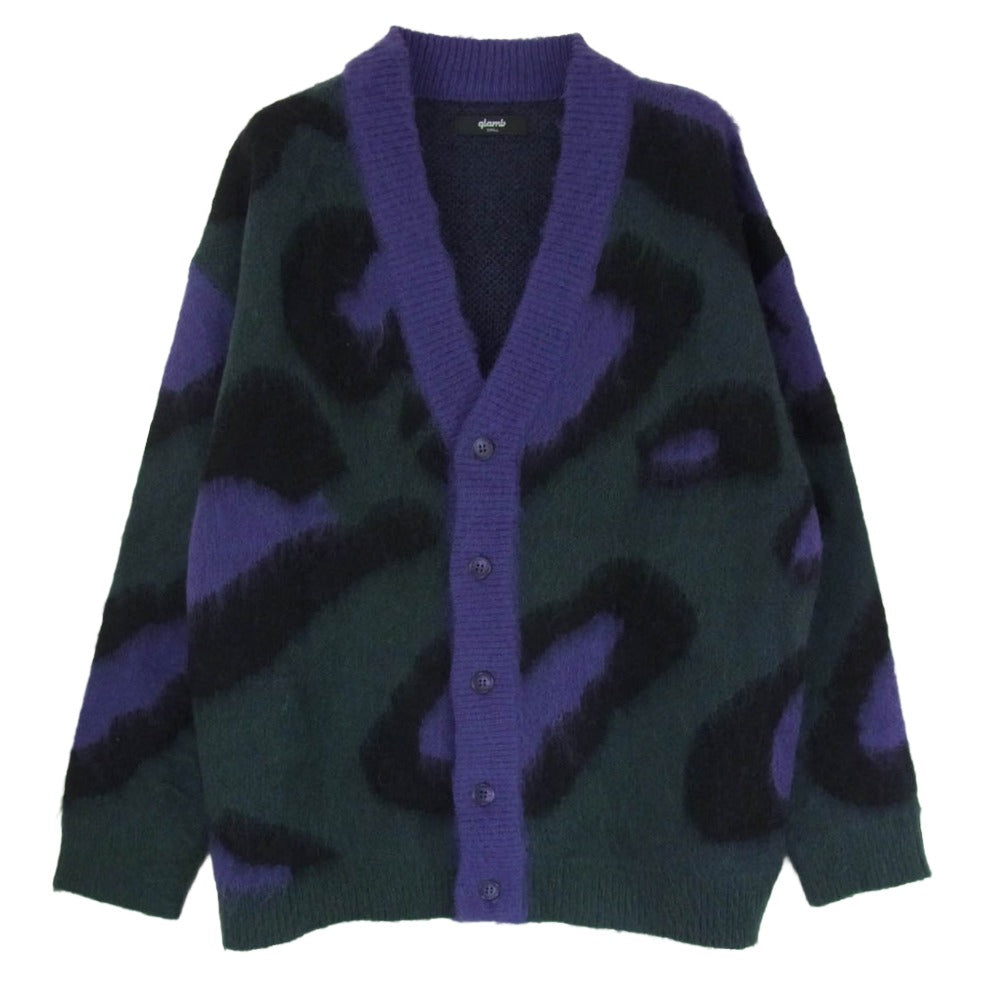 glamb グラム GB0323/KNT06 Big Leopard Cardigan ビッグレオパード カーディガン パープル系 S【中古】