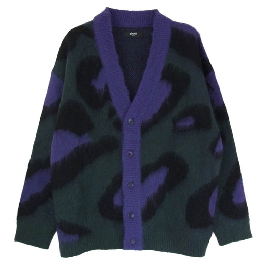 glamb グラム GB0323/KNT06 Big Leopard Cardigan ビッグレオパード カーディガン パープル系 S【中古】