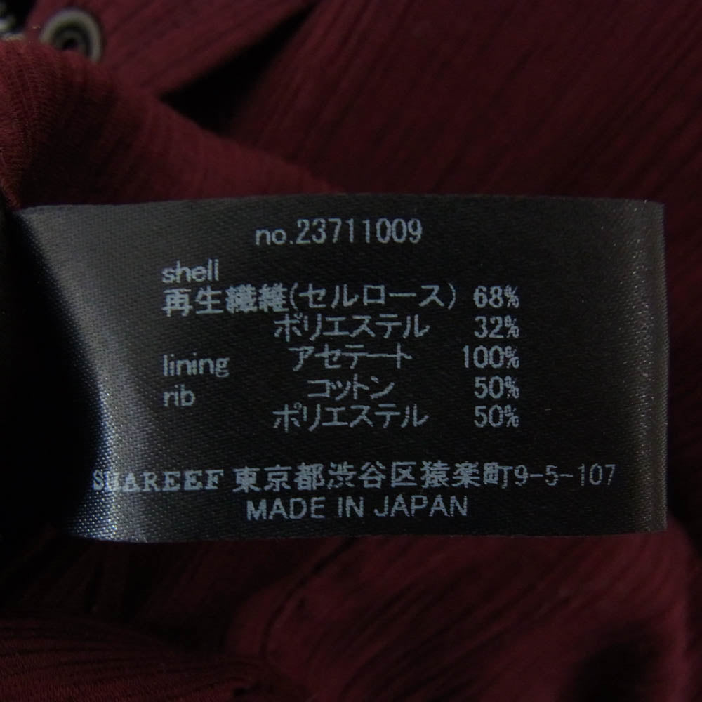 SHAREEF シャリーフ 23711009 YOURYU BLOUSON ブルゾン エンジ系 1【中古】