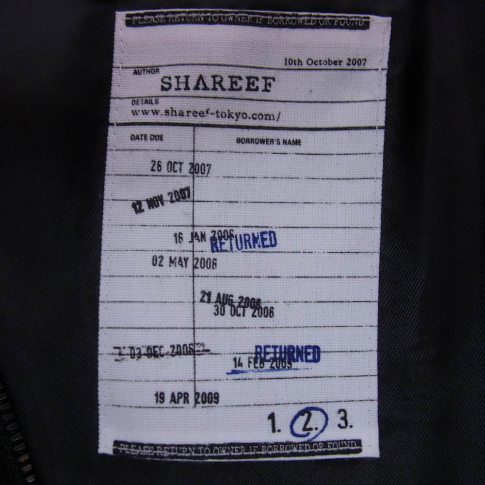 SHAREEF シャリーフ 23AW 22711018 NY TWILL MA-1 コットン ナイロン ツイル パテッド ミリタリー ボンバー ジャケット ブラック系 2【中古】