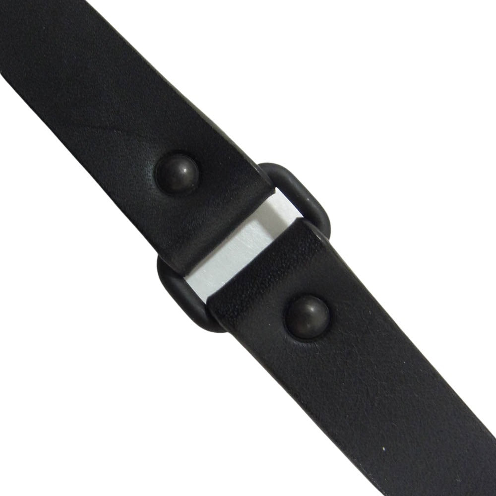 ato アトウ COWHIDE DOUBLE BELT NARROW ナロー カウハイド ベルト ブラック系【中古】