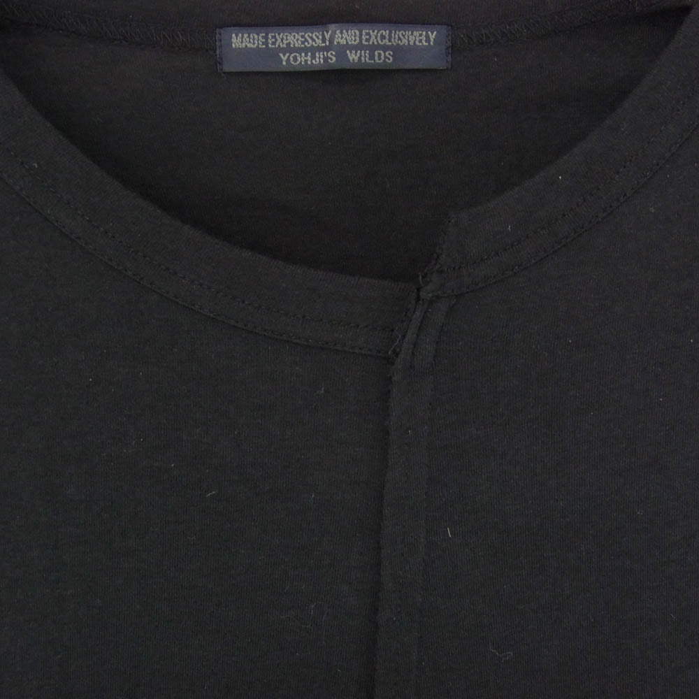 Yohji Yamamoto ヨウジヤマモト 17SS HD-T57-282 REGULATION レギュレーション WILDS サイドスリットボタン ナナメハギ 半袖 Tシャツ カットソー ブラック系 1【中古】