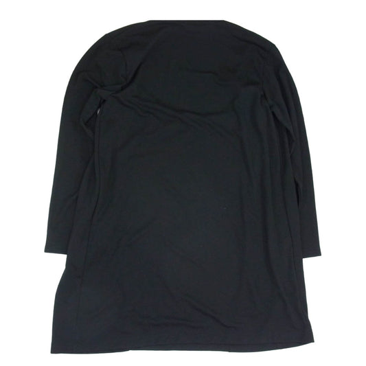 COMME des GARCONS HOMME PLUS コムデギャルソンオムプリュス 22AW PJ-T016 ドレープ エステル ロング丈カットソー 長袖 Tシャツ ブラック系 M【中古】