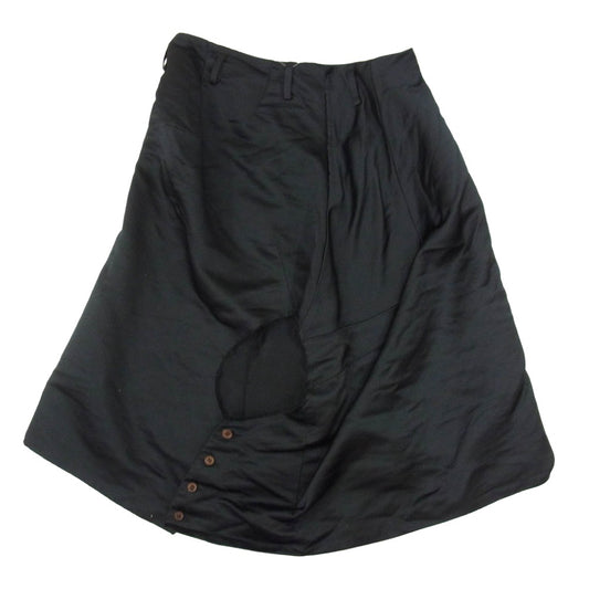 COMME des GARCONS HOMME PLUS コムデギャルソンオムプリュス 20SS AD2019 PE-A010 ポリエステル縮絨 ポリ縮 変形デザイン スカート ブラック系 S【中古】