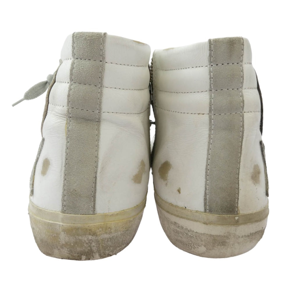 GOLDEN GOOSE ゴールデングース イタリア製 SLIDE high trainers ハイカット スニーカー ダメージ加工 ヴィンテージ加工 シューズ ホワイト系 41【中古】