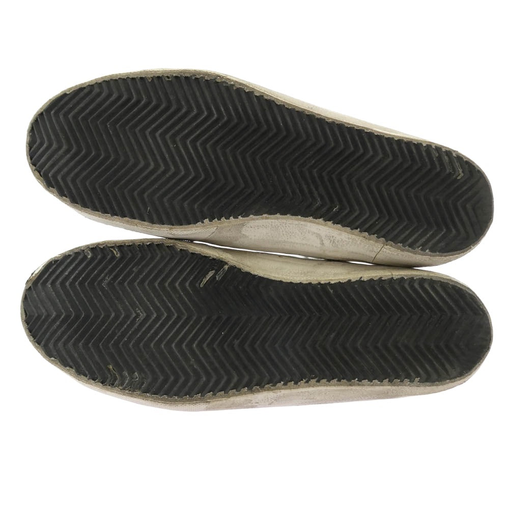 GOLDEN GOOSE ゴールデングース イタリア製 SLIDE high trainers ハイカット スニーカー ダメージ加工 ヴィンテージ加工 シューズ ホワイト系 41【中古】