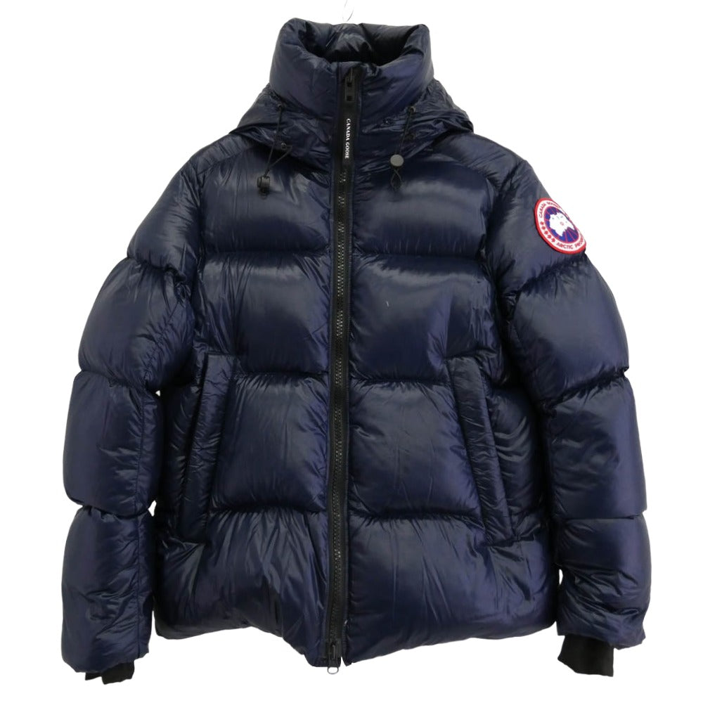 CANADA GOOSE カナダグース 2252M 国内正規品 カナダグースジャパン CROFTON PUFFER クロフトン パファー ダウンジャケット ワッペン付 ネイビー系 M【美品】【中古】
