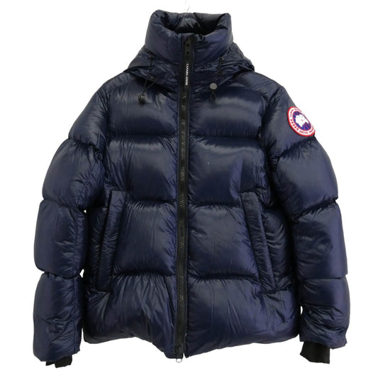 CANADA GOOSE カナダグース 2252M 国内正規品 カナダグースジャパン CROFTON PUFFER クロフトン パファー ダウンジャケット ワッペン付 ネイビー系 M【美品】【中古】