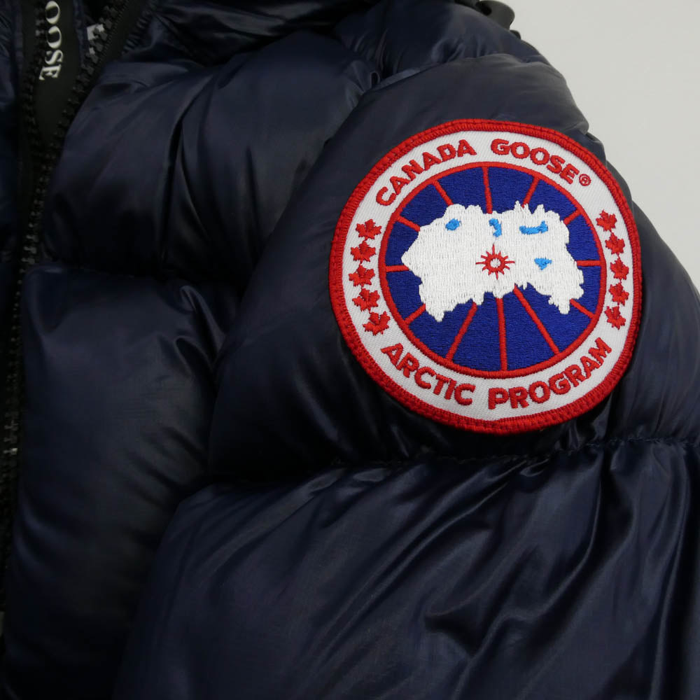 CANADA GOOSE カナダグース 2252M 国内正規品 カナダグースジャパン CROFTON PUFFER クロフトン パファー ダウンジャケット ワッペン付 ネイビー系 M【美品】【中古】