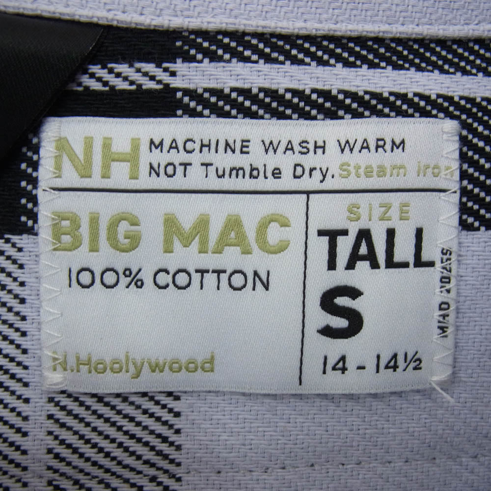 N.HOOLYWOOD エヌハリウッド × BIG MAC ビッグマック 長袖 チェック シャツ グレー系 S【中古】