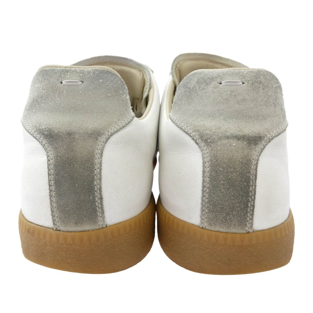 MAISON MARGIELA メゾンマルジェラ S57WS0236 P1895 REPLICA レプリカ ジャーマントレーナー レザー スニーカー ホワイト ホワイト系 43【中古】
