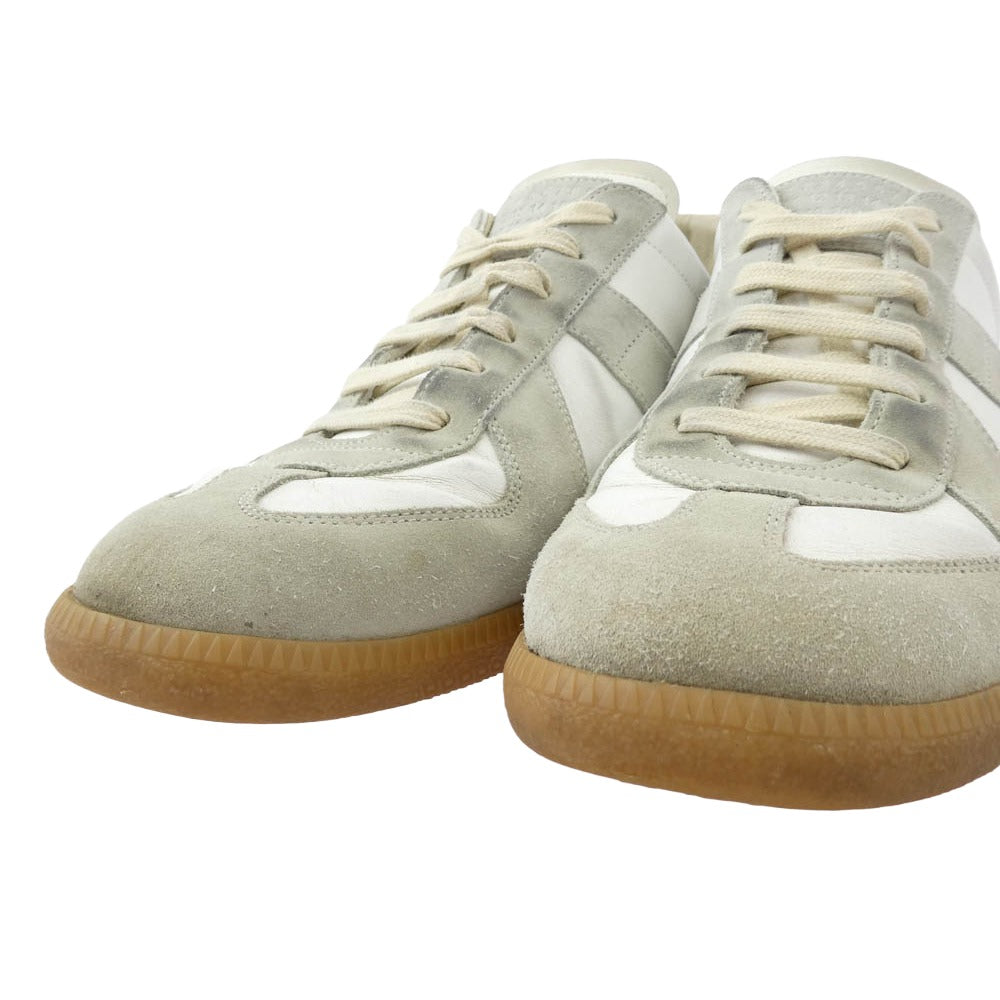 MAISON MARGIELA メゾンマルジェラ S57WS0236 P1895 REPLICA レプリカ ジャーマントレーナー レザー スニーカー ホワイト ホワイト系 43【中古】