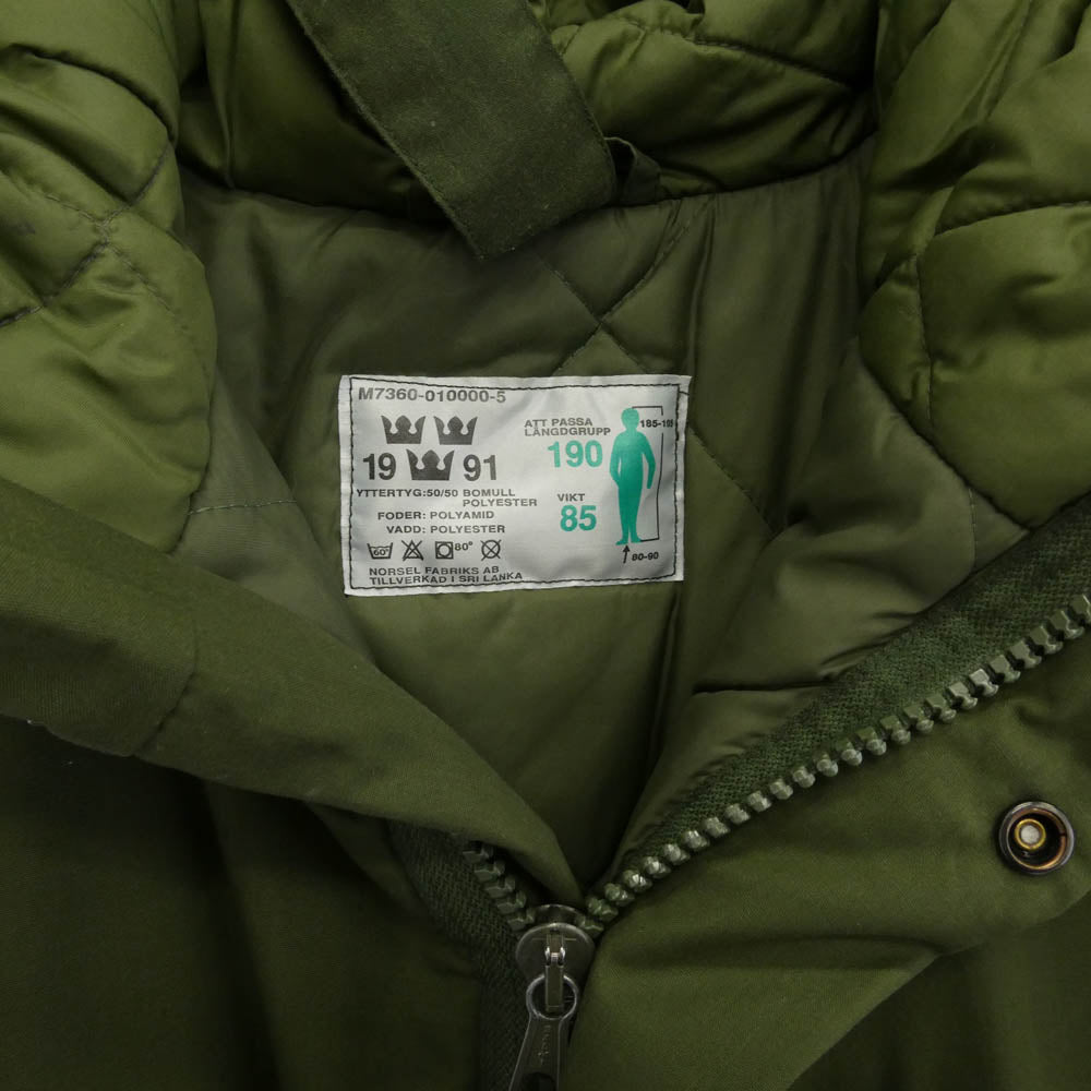 ヴィンテージ SWEDISH ARMY FIELD COAT M90 スウェーデン軍 フィールド コート 前期モデル カーキ系 サイズ表記なし【中古】