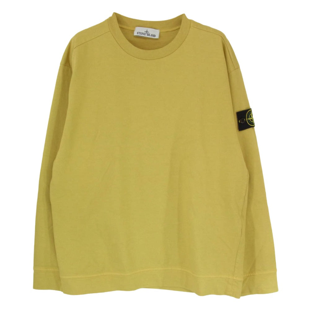 STONE ISLAND ストーンアイランド 811563750 HEAVY COTTON JERSEY GARMENT DYED ヘビーコットン ジャージー ガーメントダイ クルーネックスウェット イエロー系 M【中古】
