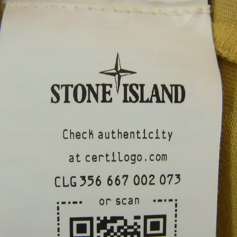 STONE ISLAND ストーンアイランド 811563750 HEAVY COTTON JERSEY GARMENT DYED ヘビーコットン ジャージー ガーメントダイ クルーネックスウェット イエロー系 M【中古】
