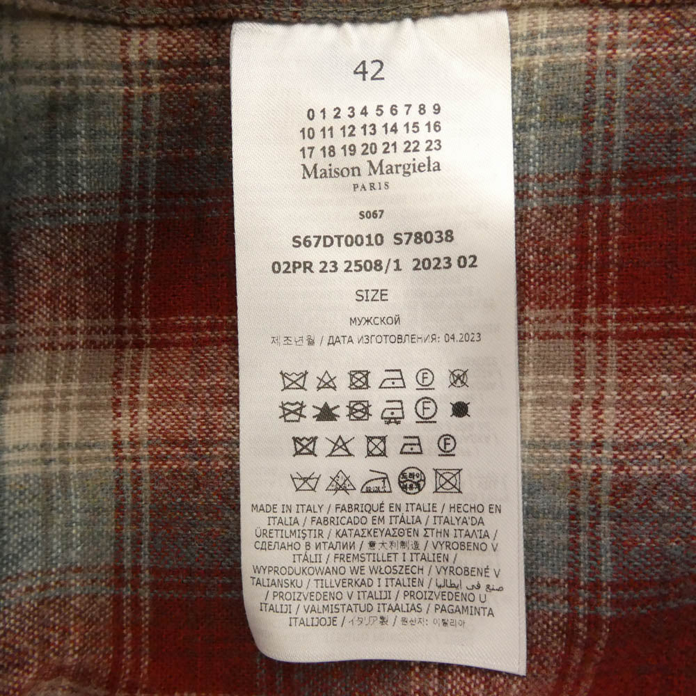 MAISON MARGIELA メゾンマルジェラ 23AW S67DT0010 × PENDLETON ペンドルトン オーバーサイズ チェックシャツ マルチカラー系 42【中古】