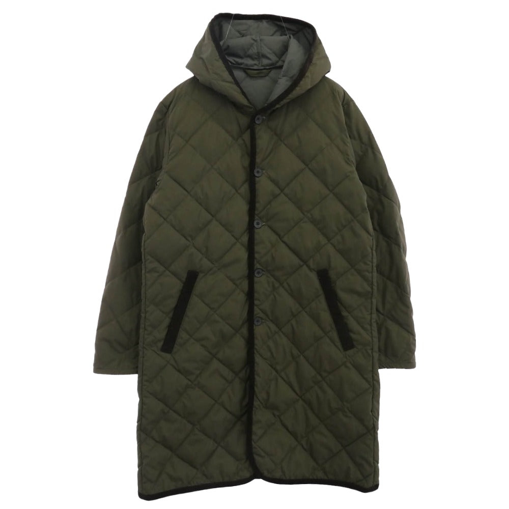 タイオン キルティング ダウン コート モスグリーン系 M【中古】