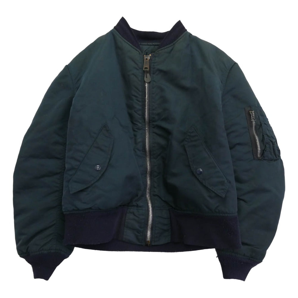 ALPHA アルファ 90s USA製 Industries MA-1 フライトジャケット ブルゾン グリーン系 M【中古】