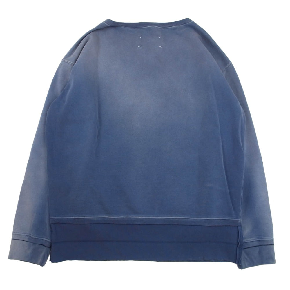 MAISON MARGIELA メゾンマルジェラ 22SS S50GU0189 S25520 10ライン Oversized Symbol Crew Sweat ウォッシュ加工 オーバーサイズ シンボルプリント クルーネック スウェット インディゴブルー系 S【中古】