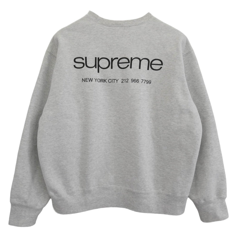 Supreme シュプリーム 23AW NYC Crewneck ニューヨーク クルー ネック ロゴ プリント スウェット グレー系 M【中古】