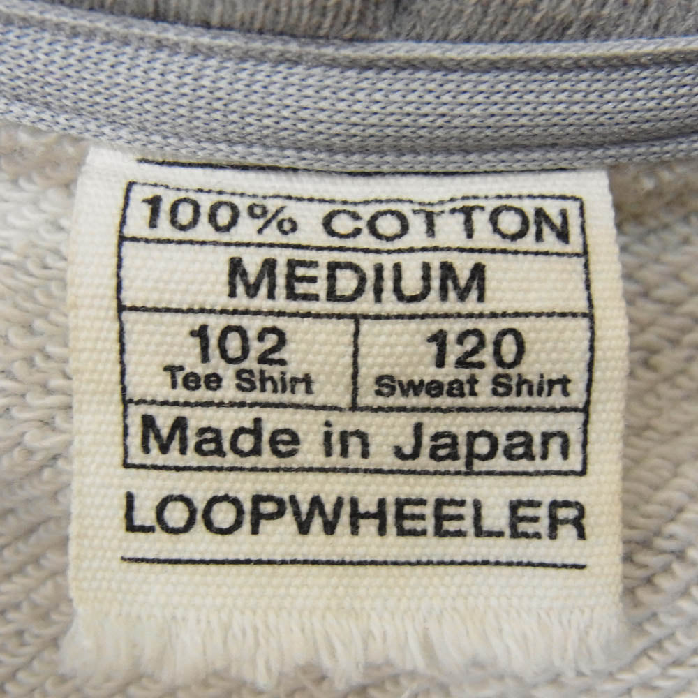 LOOPWHEELER ループウィラー ダブルジップ コットン スウェット フーディー パーカー グレー系 M【中古】